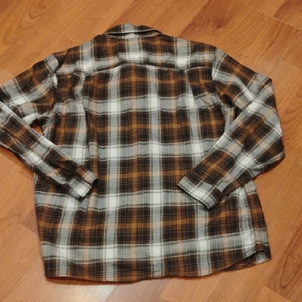 Carhartt Men's Casual Brown and White Plaid Shirt - Picture 5 of 5